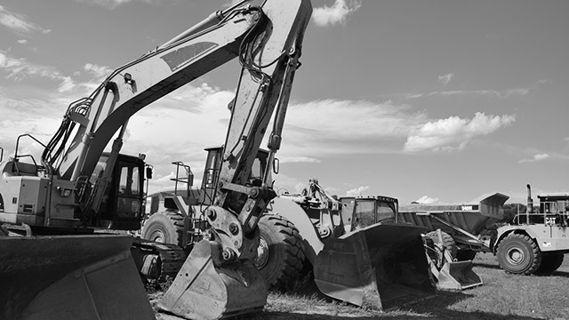Excavators on Construction Site which are a part of the Construction Market