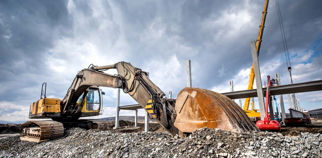 Equipment Share Tracker on Excavator on Construction Site