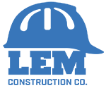 LEM Construction Logo in Blue