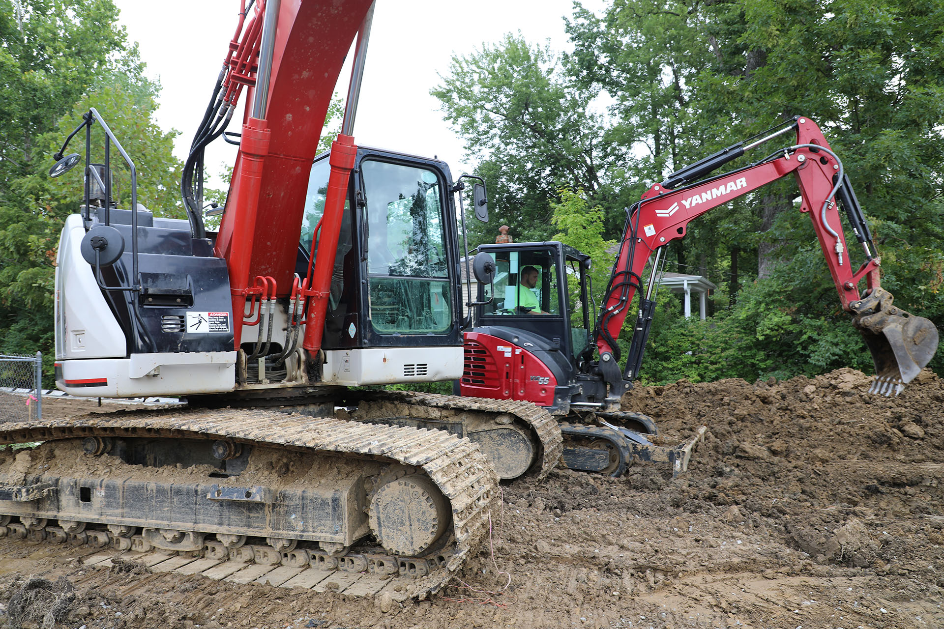 E-Z Construction heavy equipment on a job site using Tenna asset trackers