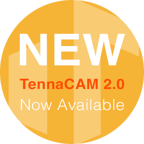 New product circle announcing TennaCAM 2.0