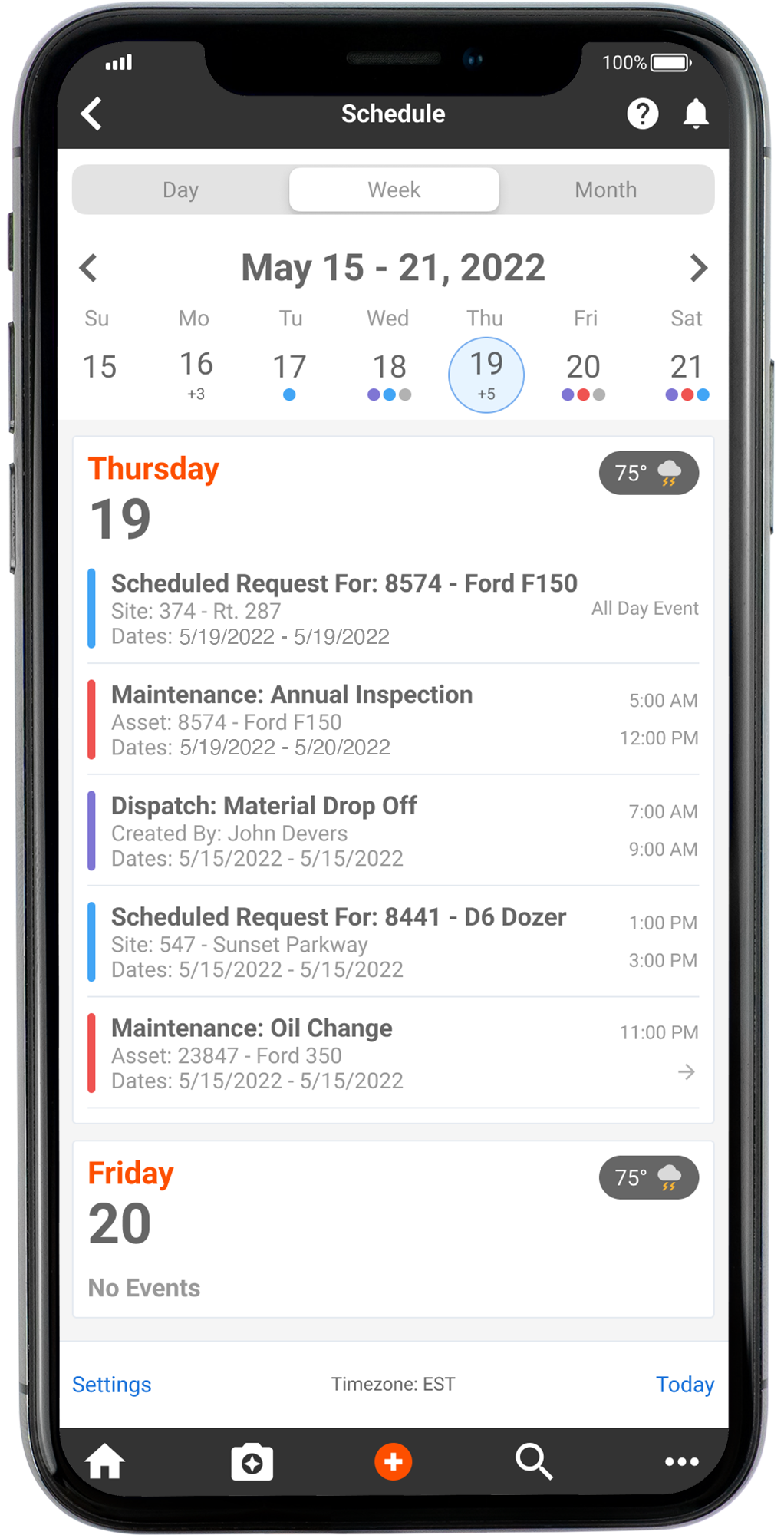Tenna App Platform Showing Construction Scheduling Software