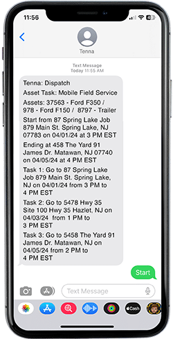 SMS Dispatch shown on an iPhone