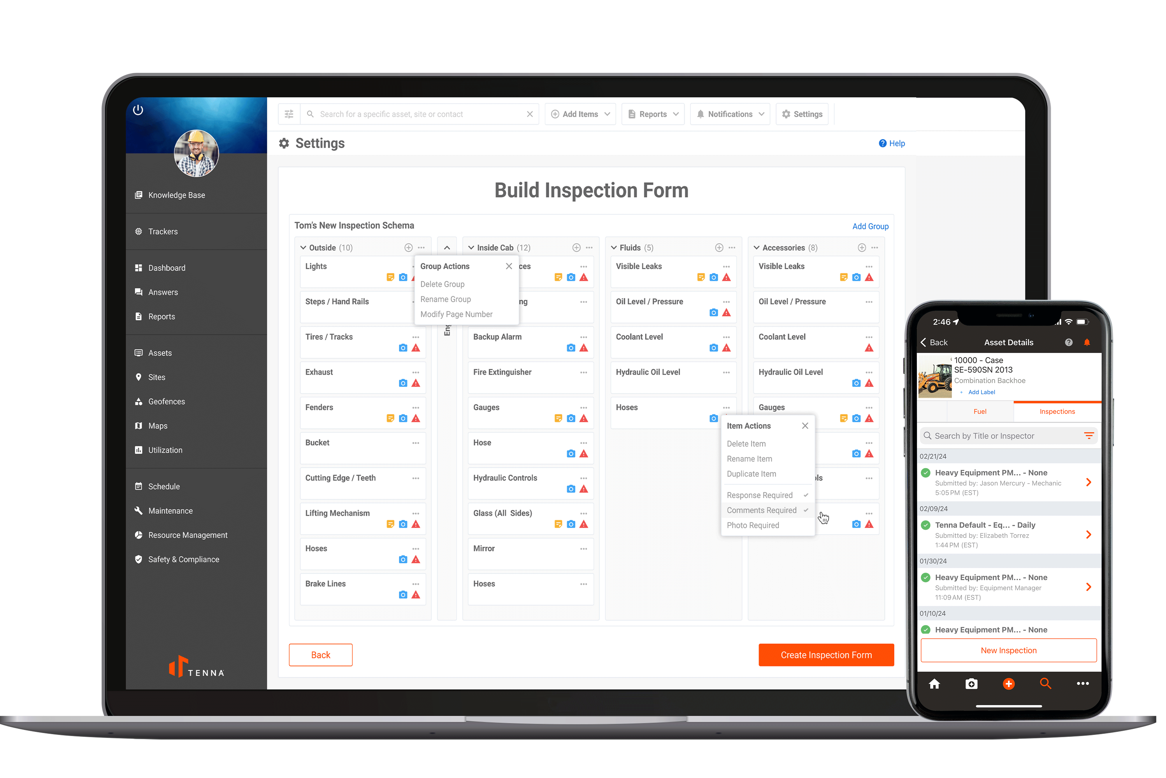 Custom Construction Equipment Inspections - Construction inspection software