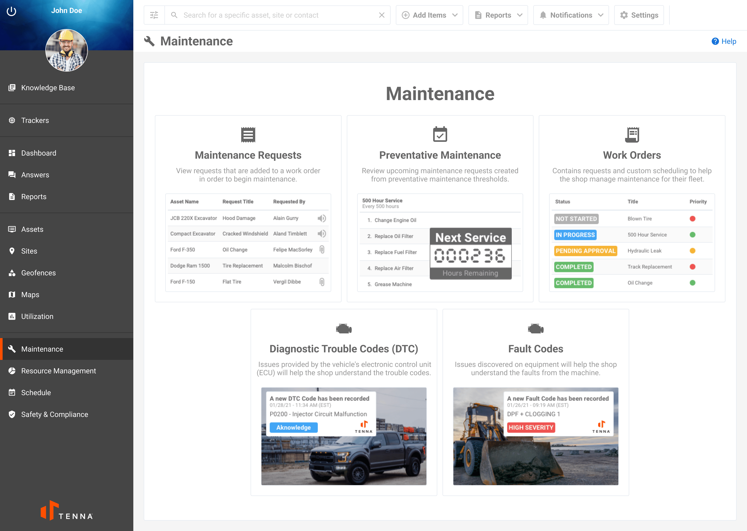 Tenna Maintenance Splash Page Tenna Maintenance Splash Page