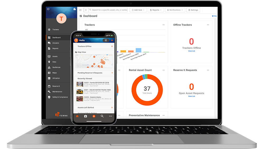 Tenna Dashboard on the Tenna online platform and Tenna app Tenna Dashboard on the Tenna online platform and Tenna app