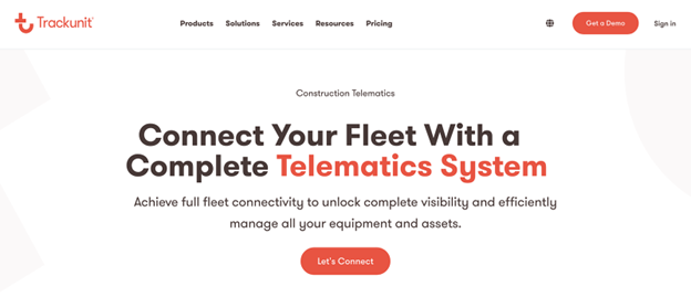 Trackunit website Trackunit website