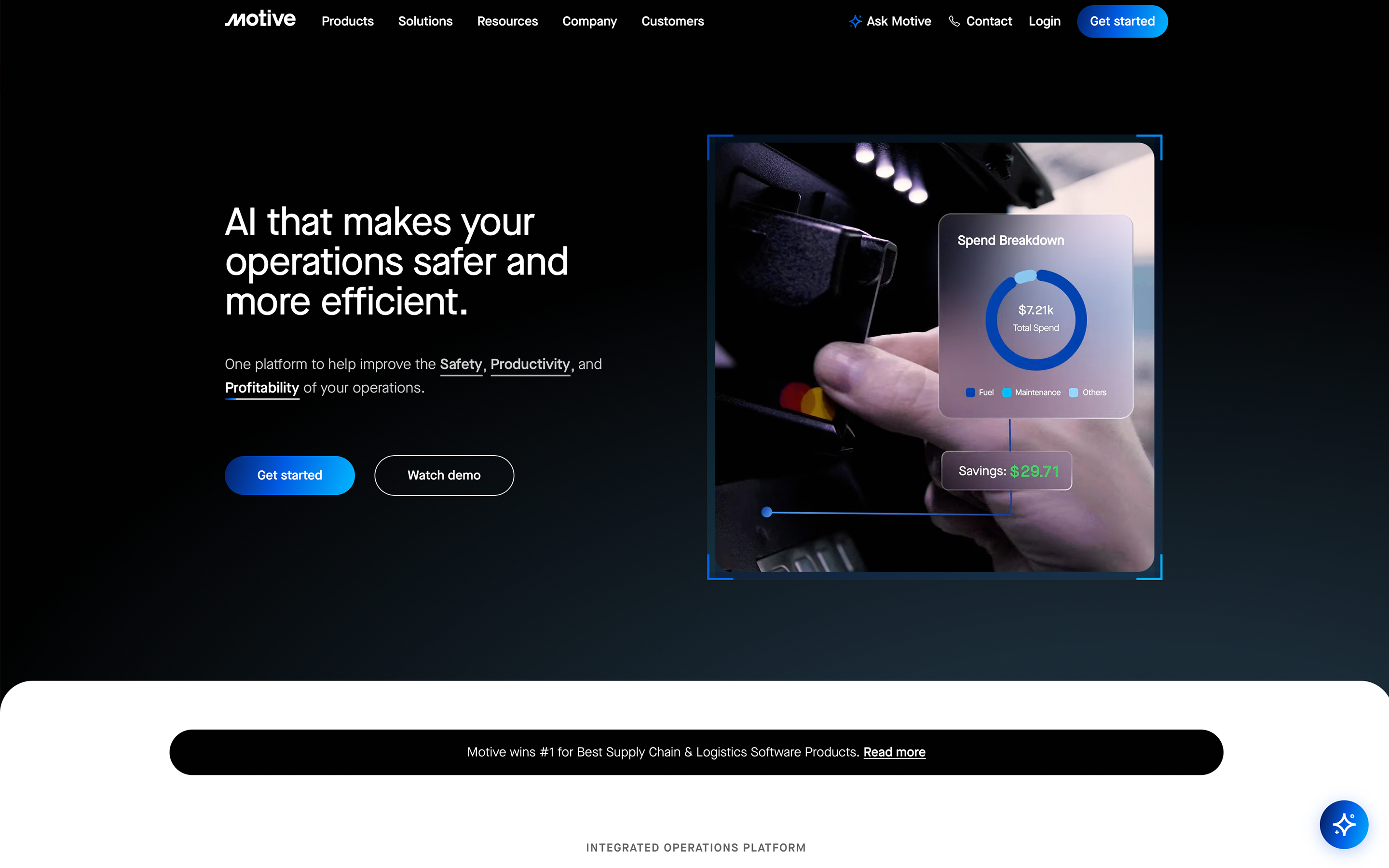 Motive homepage screenshot