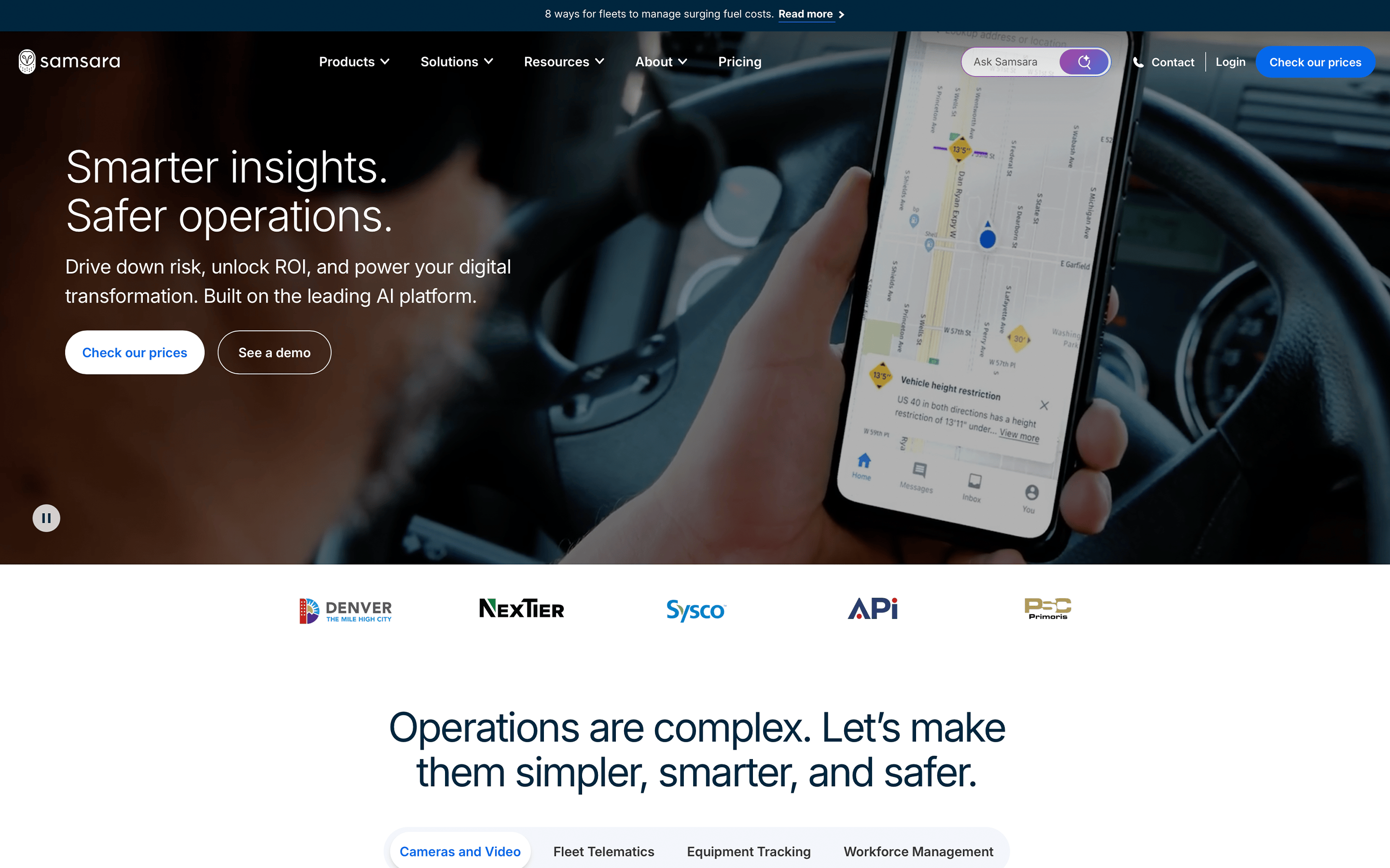 Samsara homepage screenshot