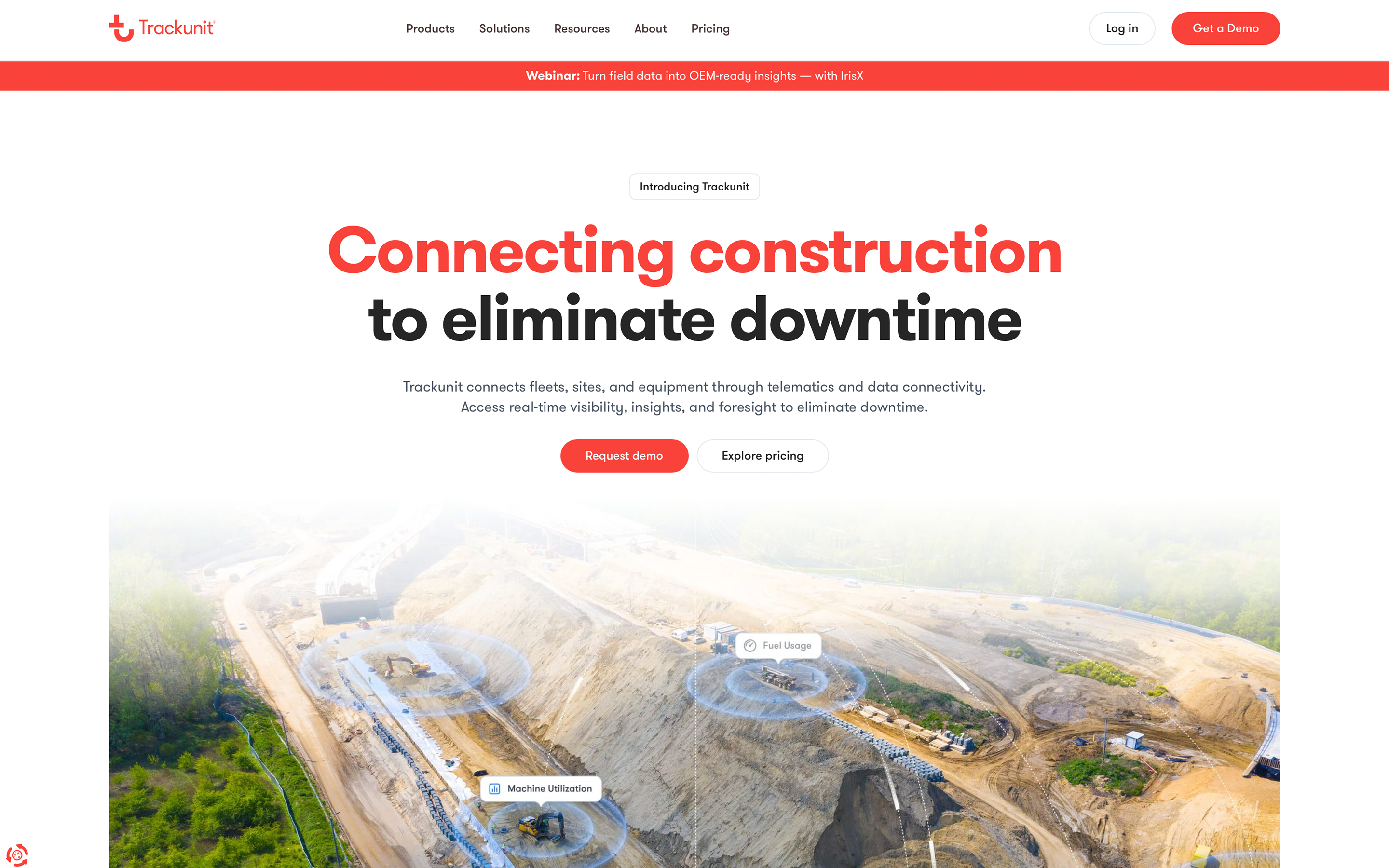 Trackunit homepage screenshot
