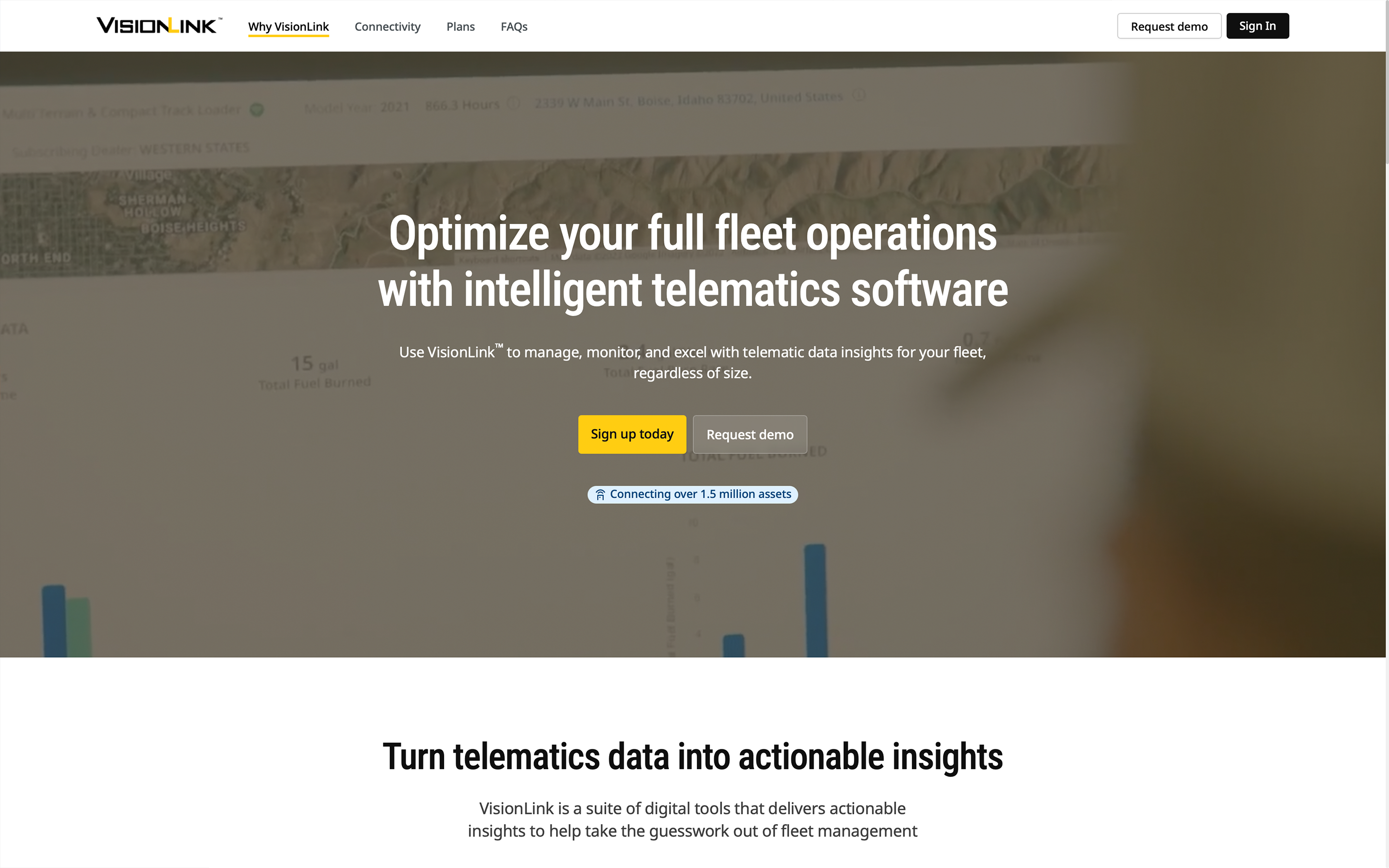VisionLink homepage screenshot