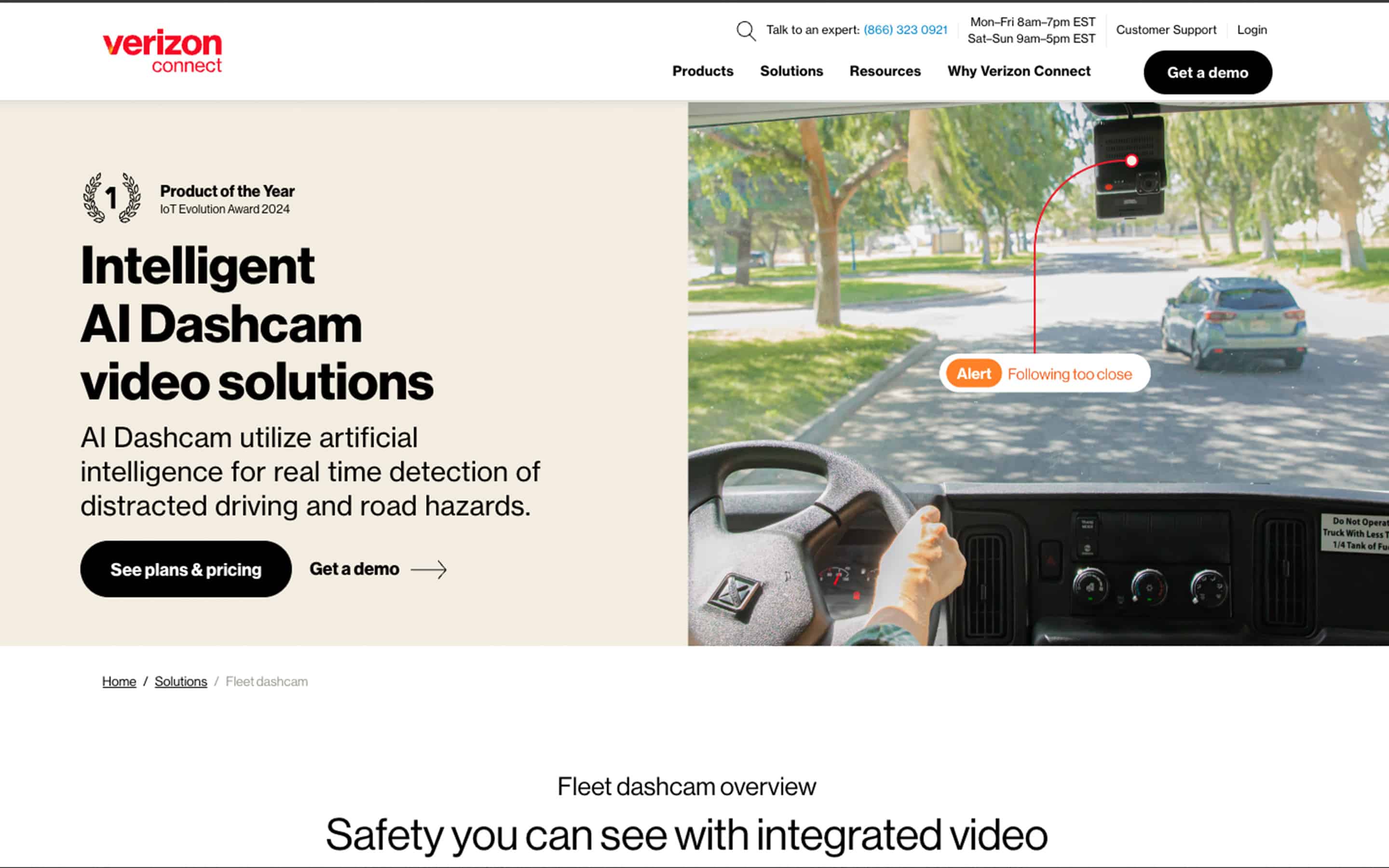 Verizon Connect website screenshot Verizon Connect website screenshot