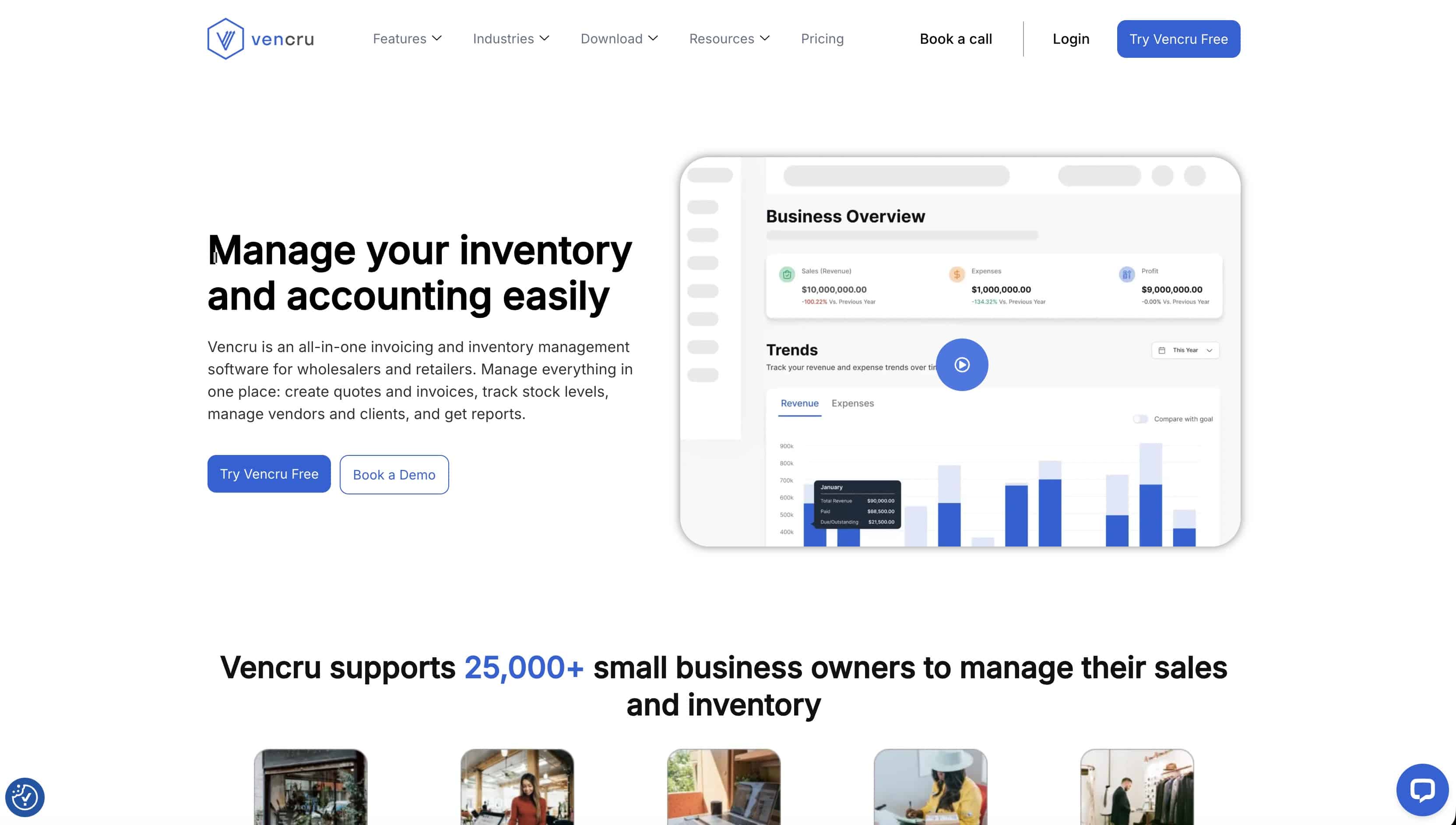 Vencru inventory management for small construction companies