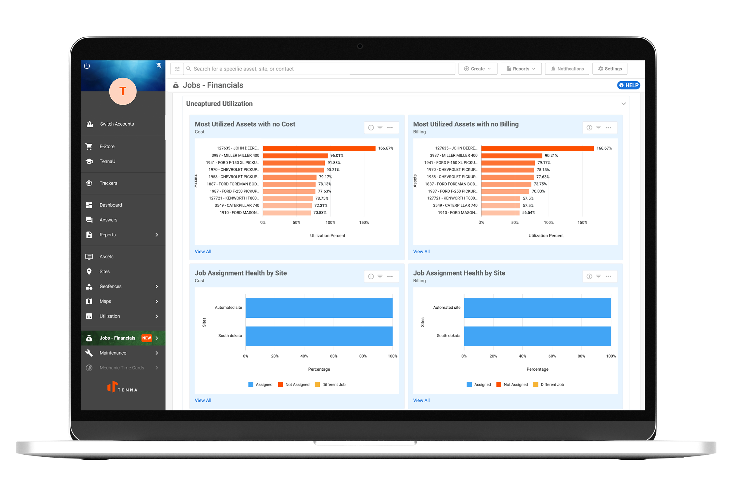 Tenna utilization modeling screenshot