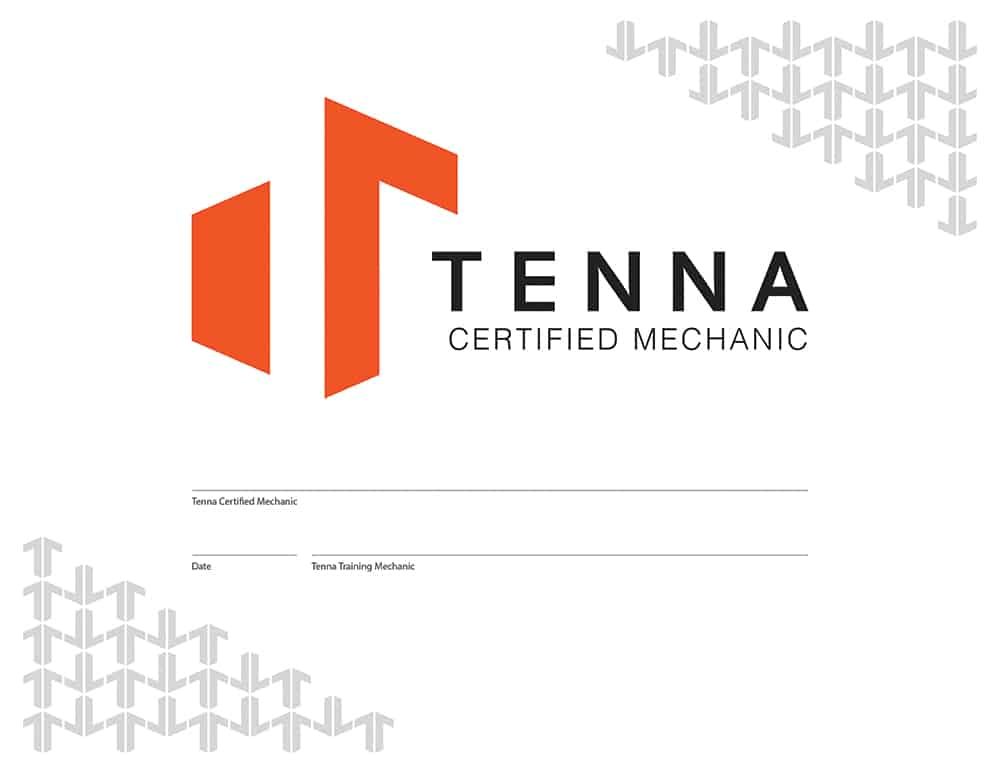Tenna Certified Mechanic Certificate