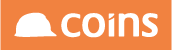 Coins logo in orange and white