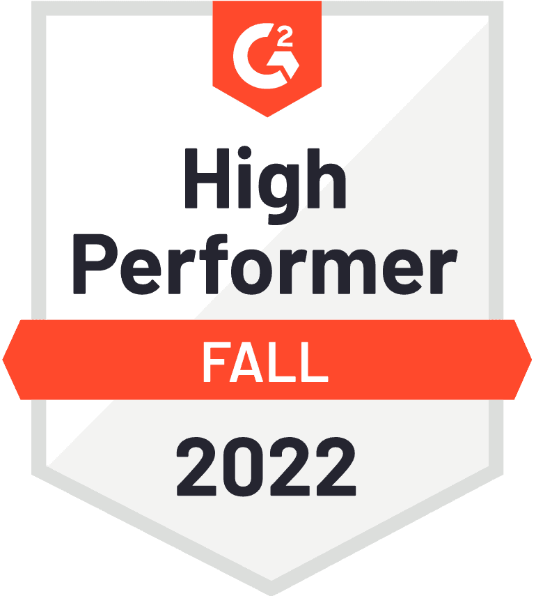 G2 Badge for High Performer in Fall of 2022