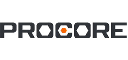 Procore logo in black and orange