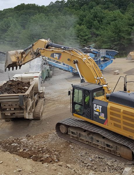Aerial shot of Severino heavy equipment working on an Excavation job