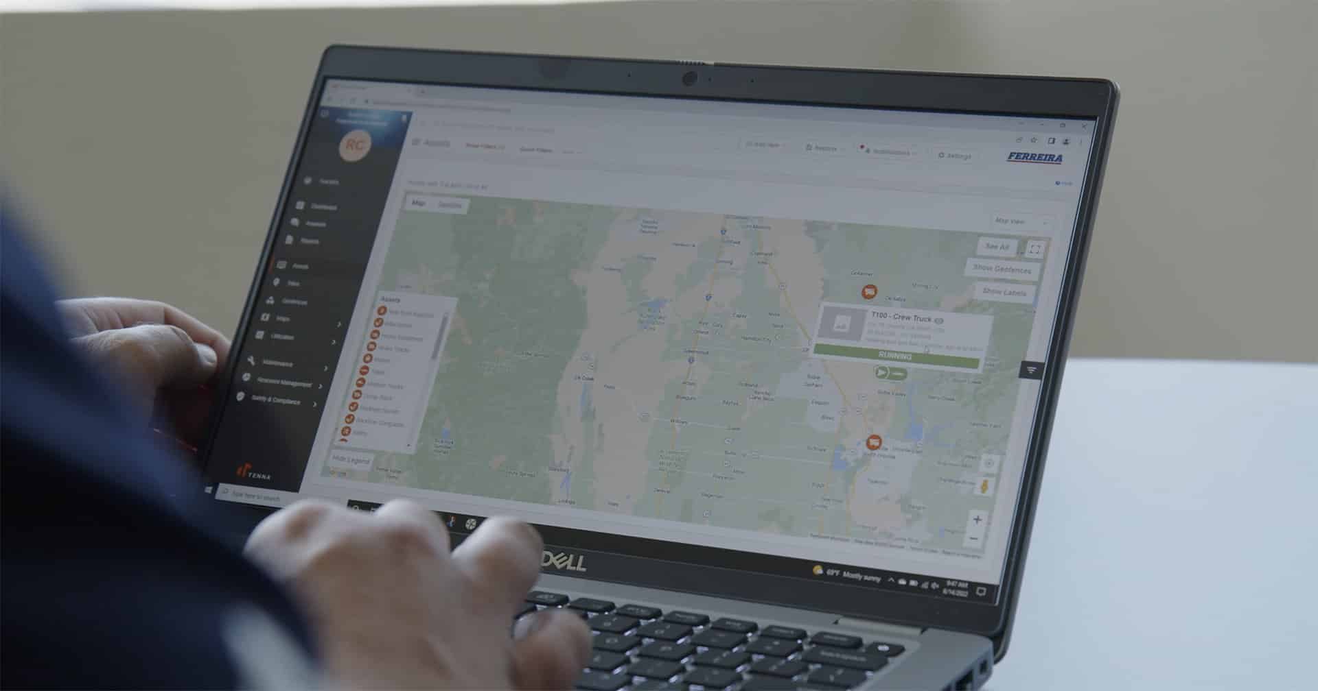 Ferreira Power West using the Tenna platform in the office to manage their assets in the field
